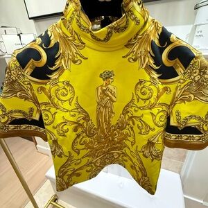 Versace Femme Baroque highneck jersey crop top size 42 (runs small)